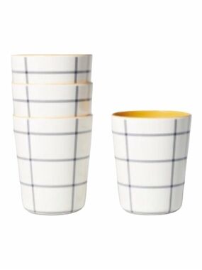 Hearth & Hand 12.5 oz. Grid Pattern Bamboo Melamine Tumblers 4 Pack